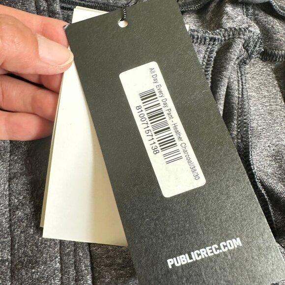 NEW Public Rec All Day Every Day Pants 38/30 Gray Pull-on 4 pocket Tapered - Picture 13 of 14